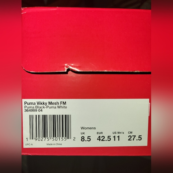 Puma Vikky Mesh FM Sneakers - Puma Black & Puma White, Sz: 11 - Picture 5 of 5